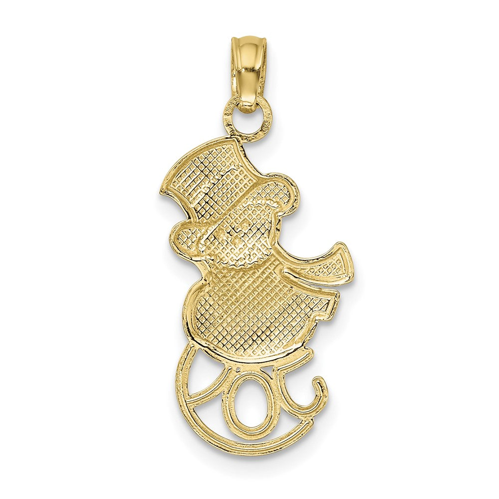 14K and Rhodium Snowman w/Joy Pendant