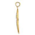 14K w/Rhodium Beaded Filigree Cross Charm