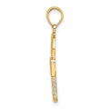 14k w/Rhodium Lock Charm