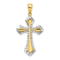 14K w/Rhodium and D/C Reversible Cross Charm