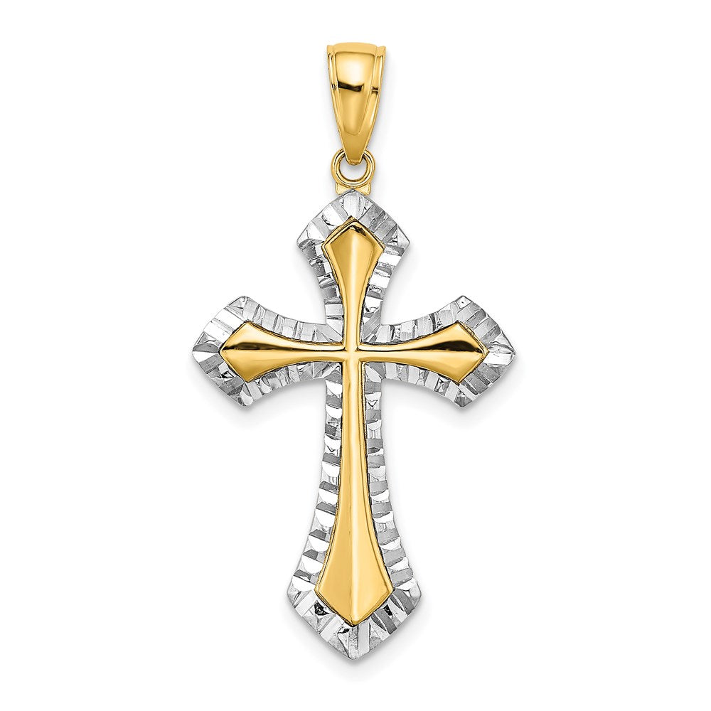 14K w/Rhodium and D/C Reversible Cross Charm