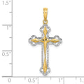 14K W/ Rhodium D/C Reversible Cross Charm