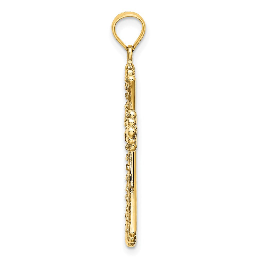 14K w/Rhodium and D/C Reversible Cross Charm