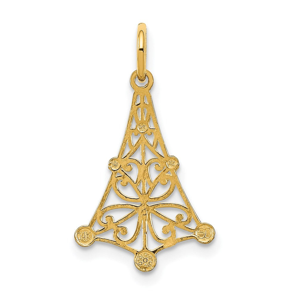 14K w/Rhodium D/C Chandellier Charm
