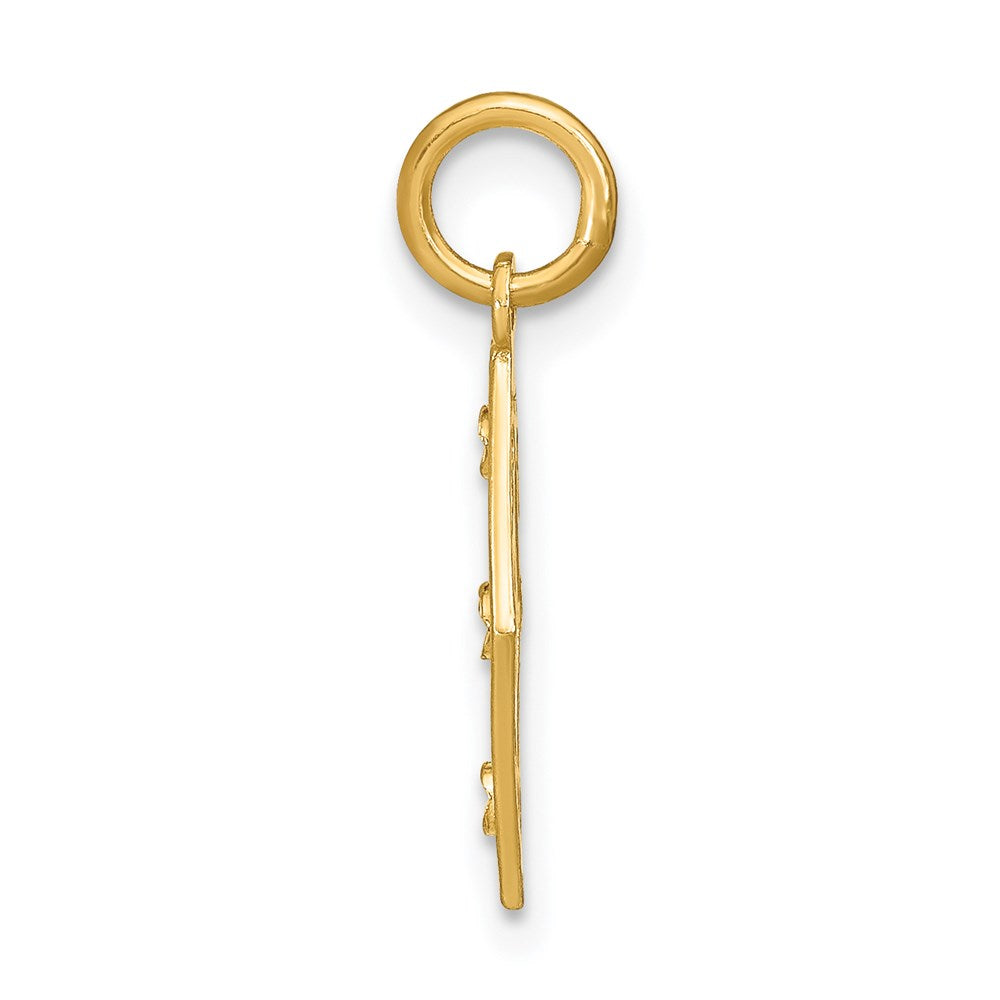 14K w/Rhodium D/C Diamond Shaped Charm