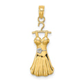 14K w/Rhodium Dress W/ Flower Charm