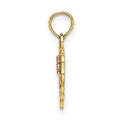 14k Two-Tone SWEET 16 Heart w/ Flower Charm