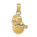 14K Snowman Pendant