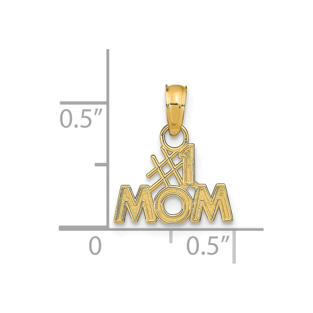 14K Polished #1 MOM Pendant