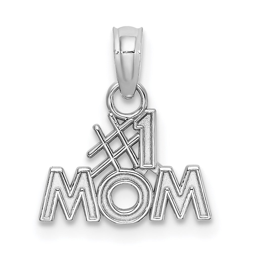 14k White Gold #1 MOM Charm
