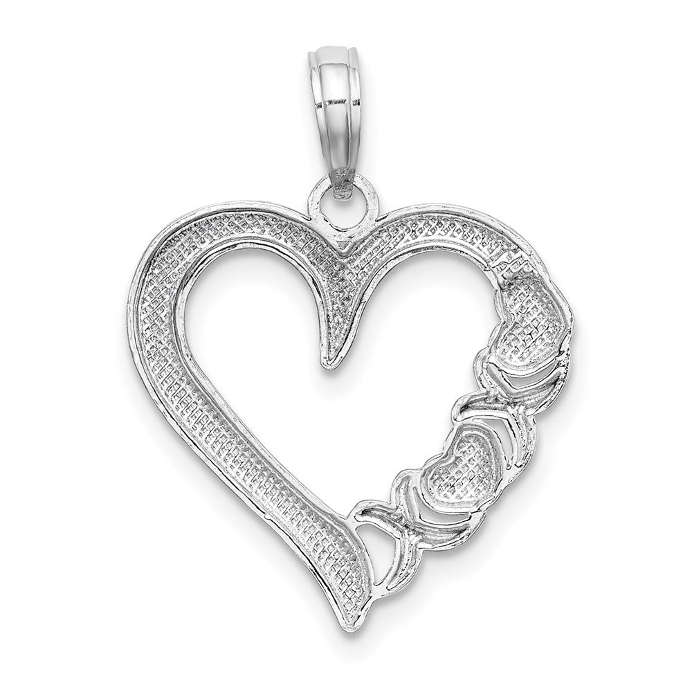 14K White Gold Polished - X- Heart Charm