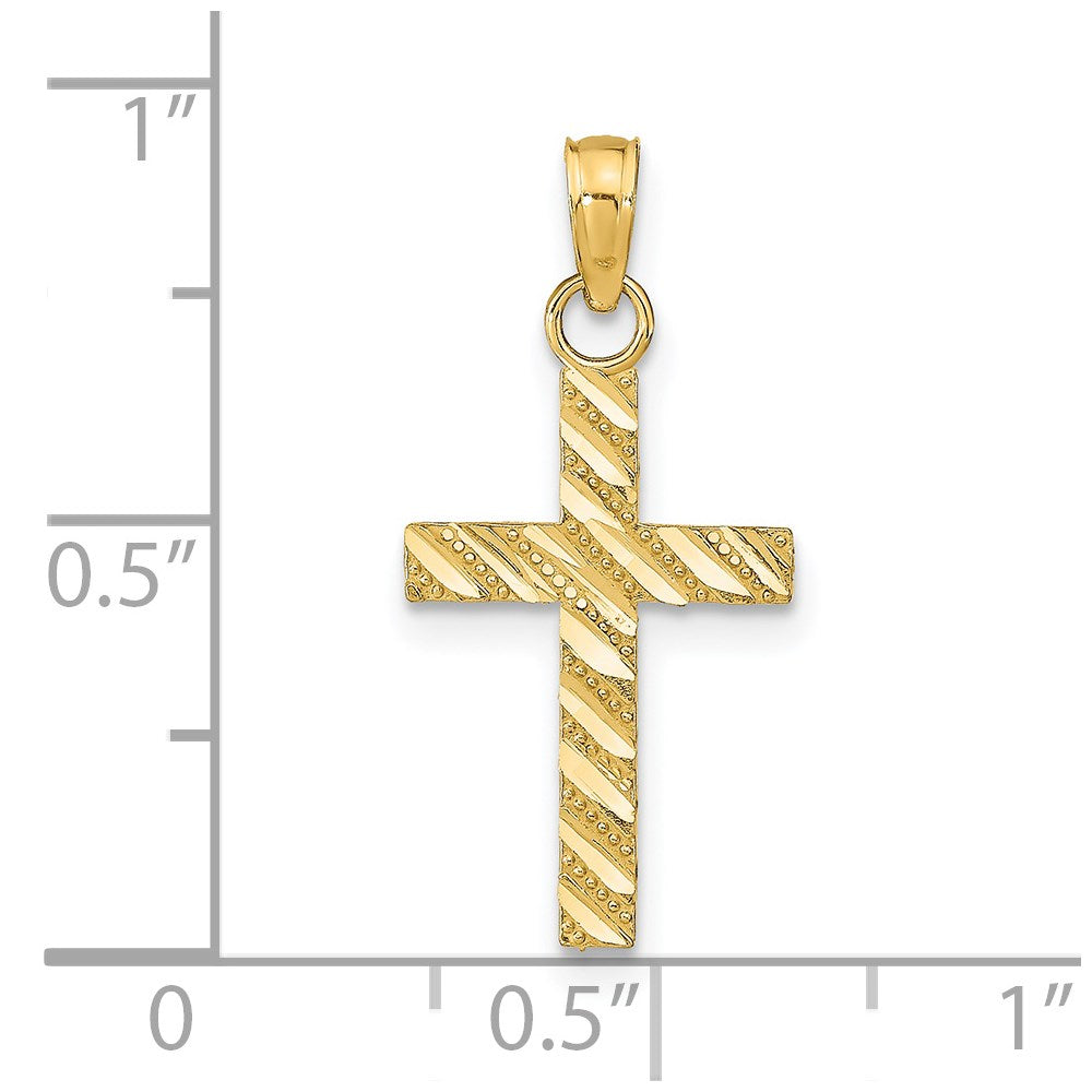 14k D/C Cross Pendant