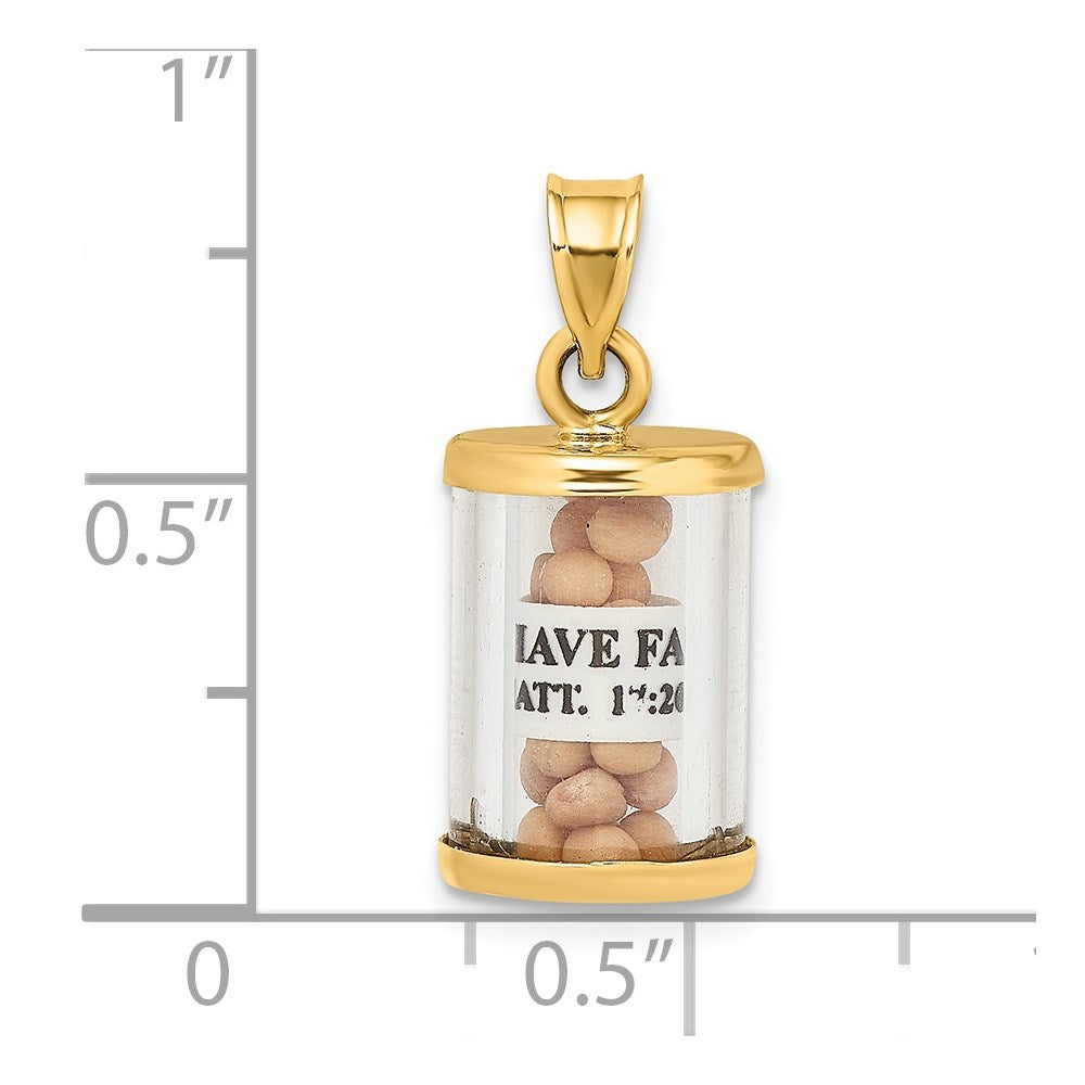 14K 3-D Mustard Seeds Matthew 17 Scroll Pendant