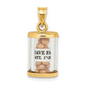 14K 3-D Mustard Seeds Matthew 17 Scroll Pendant