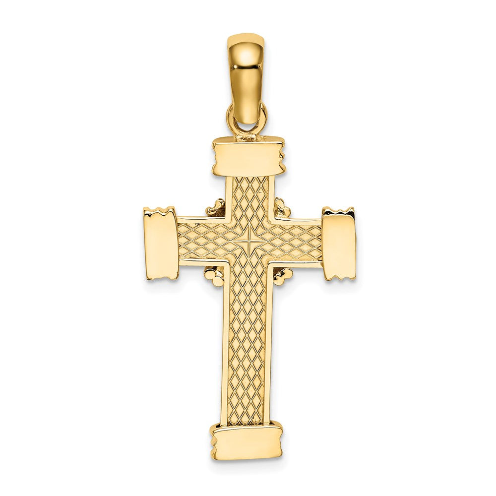 14K Polished Cross Charm