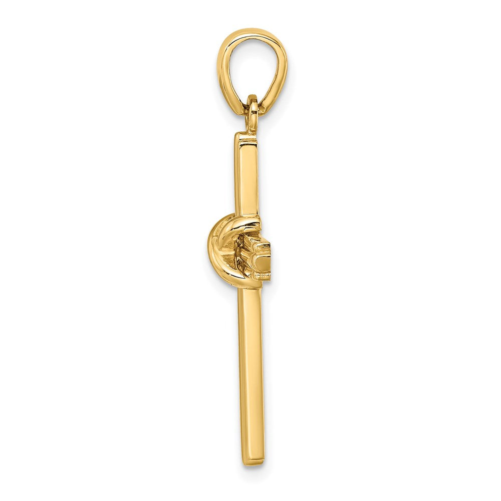 14K Polished X Center Cross Charm