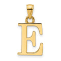 14K Polished Letter E Pendant