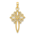 14K Polished Cross Pendant