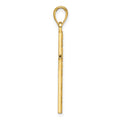 14K Polished Beaded Cross Pendant