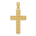 14K Polished / Textured Cross Pendant