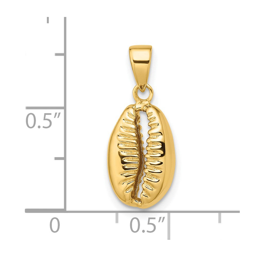 14k Polished 3-D Cowrie Shell Pendant