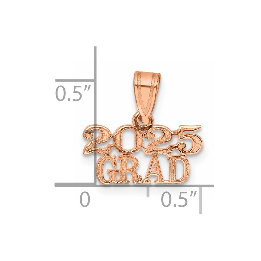 14K Rose Gold Polished 2025 GRAD Charm