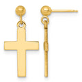 14k Polished Cross Earrings