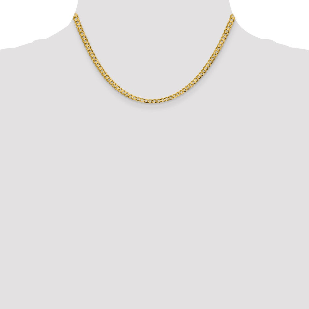 14k 3.7mm Lightweight Flat Cuban Chain