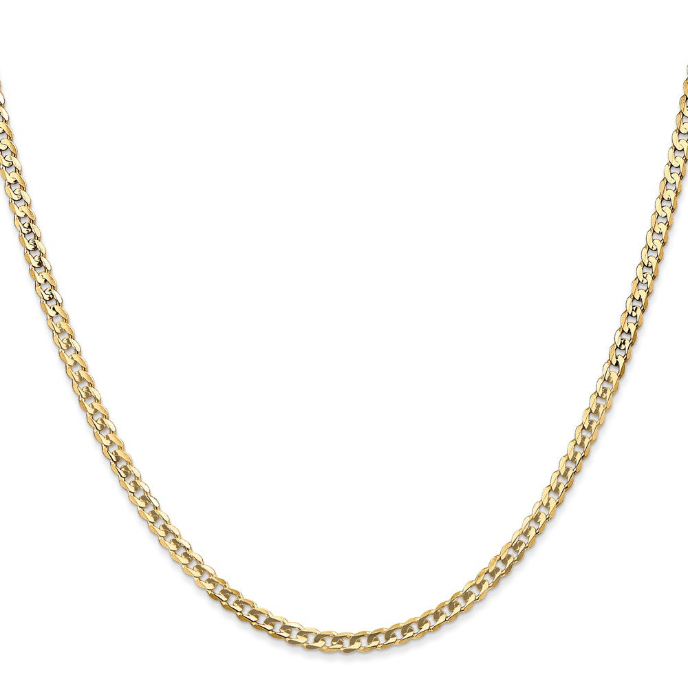 14k 3mm Open Concave Curb Chain
