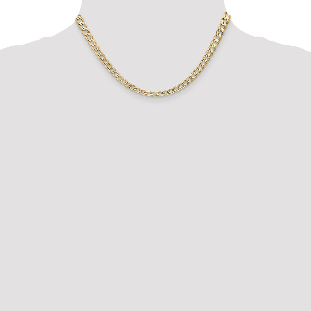 14k 5.25mm Open Concave Curb Chain