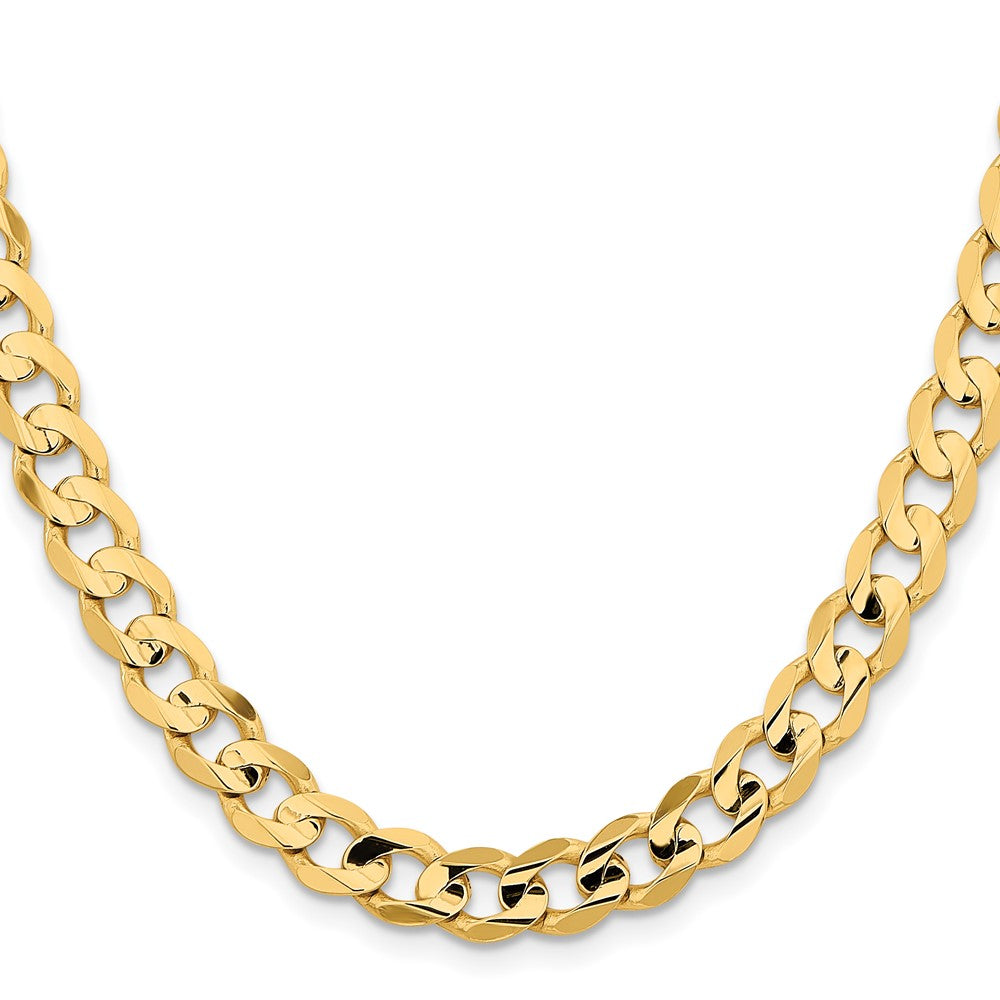 14k 8.5mm Open Concave Curb Chain