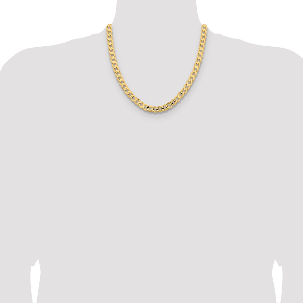 14k 8.5mm Open Concave Curb Chain
