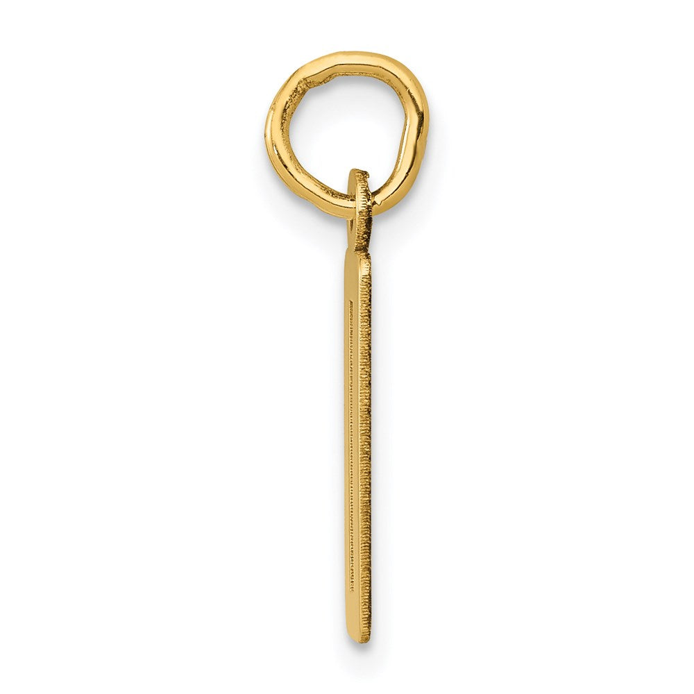14k Small Elongated Number 0 Charm