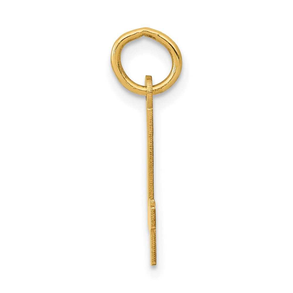 14k Small Elongated Number 4 Charm