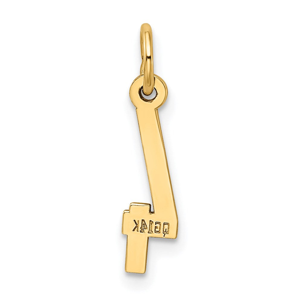 14k Small Elongated Number 4 Charm