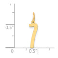 14k Small Elongated Number 7 Charm