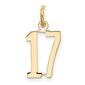 14kw Small Elongated Number 17 Charm