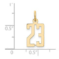 14k Small Elongated Number 23 Charm
