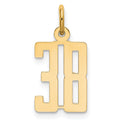 14k Small Elongated Number 38 Charm