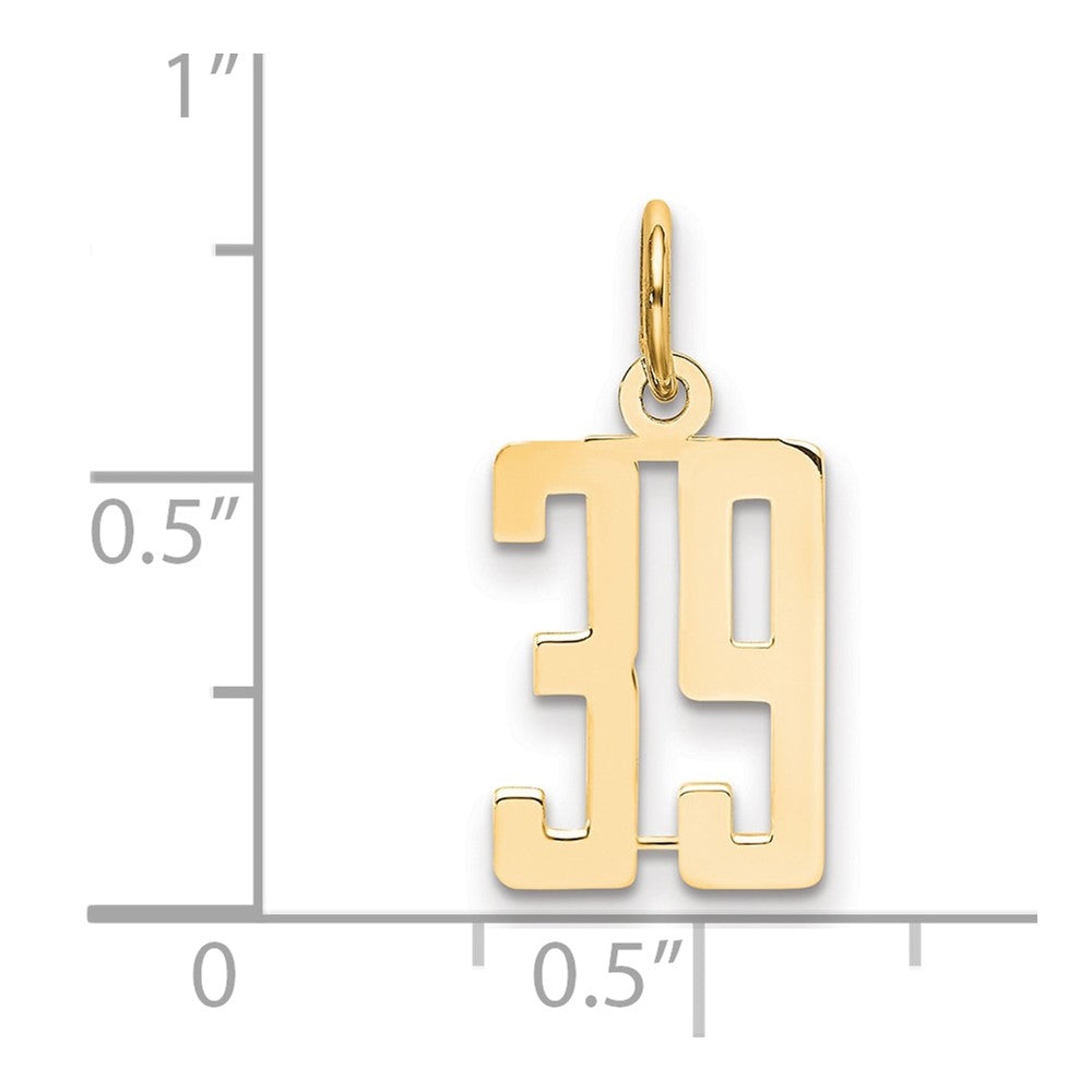 14k Small Elongated Number 39 Charm