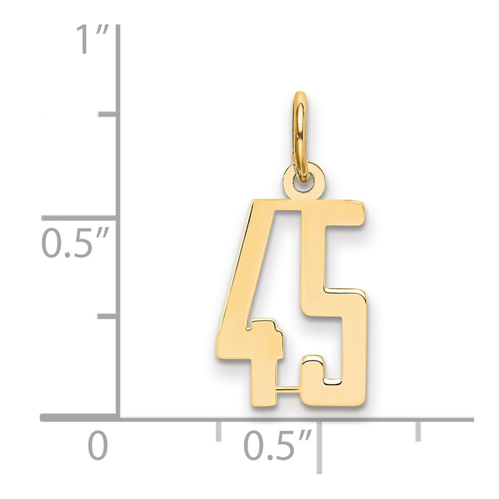 14kw Small Elongated Number 45 Charm