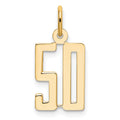 14k Small Elongated Number 50 Charm
