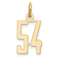 14k White Gold Small Elongated Number 54 Charm