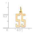 14k Small Elongated Number 55 Charm