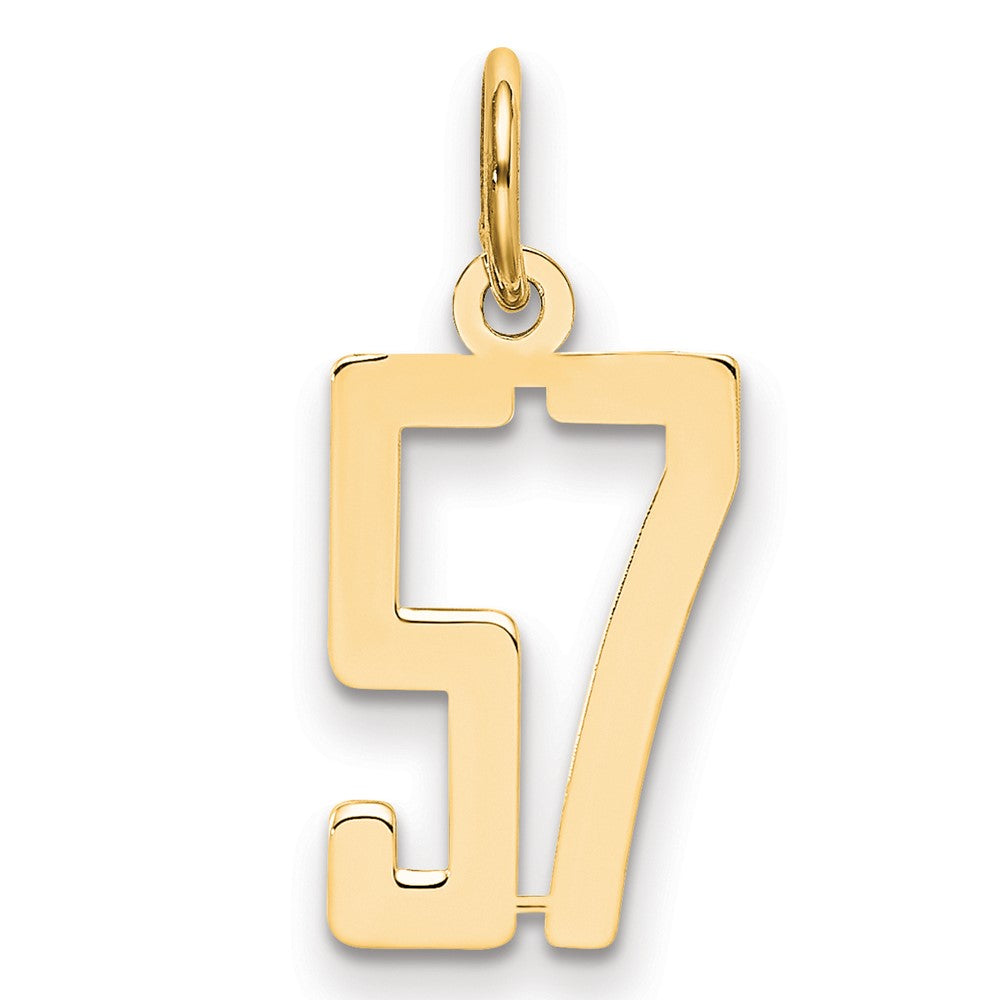 14k Small Elongated Number 57 Charm