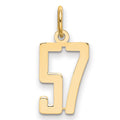 14k Small Elongated Number 57 Charm