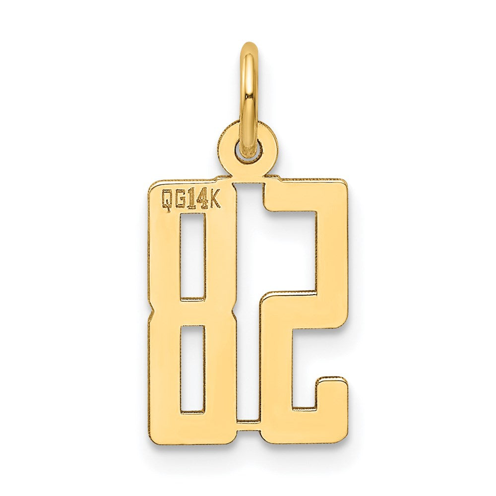 14k Small Elongated Number 58 Charm