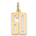 14k Small Elongated Number 60 Charm