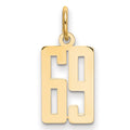 14k Small Elongated Number 69 Charm