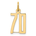 14k Small Elongated Number 70 Charm